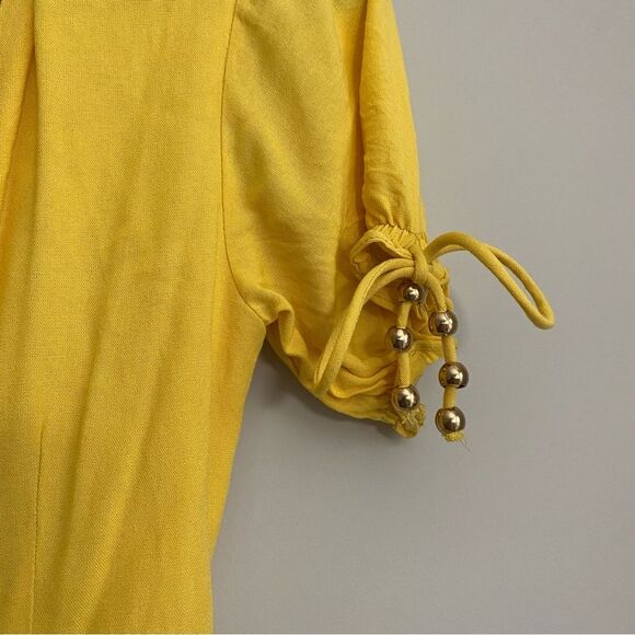 Sabo Skirt Luxe Espardell Tie Neck Ruffle Faux Wrap Dress - Picture 8 of 9